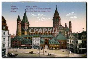 Old Postcard Mainz Dom u Markt