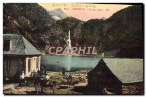 Old Postcard Luchon Lake d & # 39Oo Houses Donkey Mule