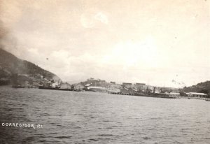 WWI Ships Corregidor Philippines Harbor Real Photo Postcard RPPC