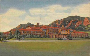 Mens Residence Hall University Colorado Boulder CO 1952 linen postcard