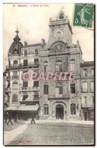 Old Postcard Beziers The Hotel de Ville