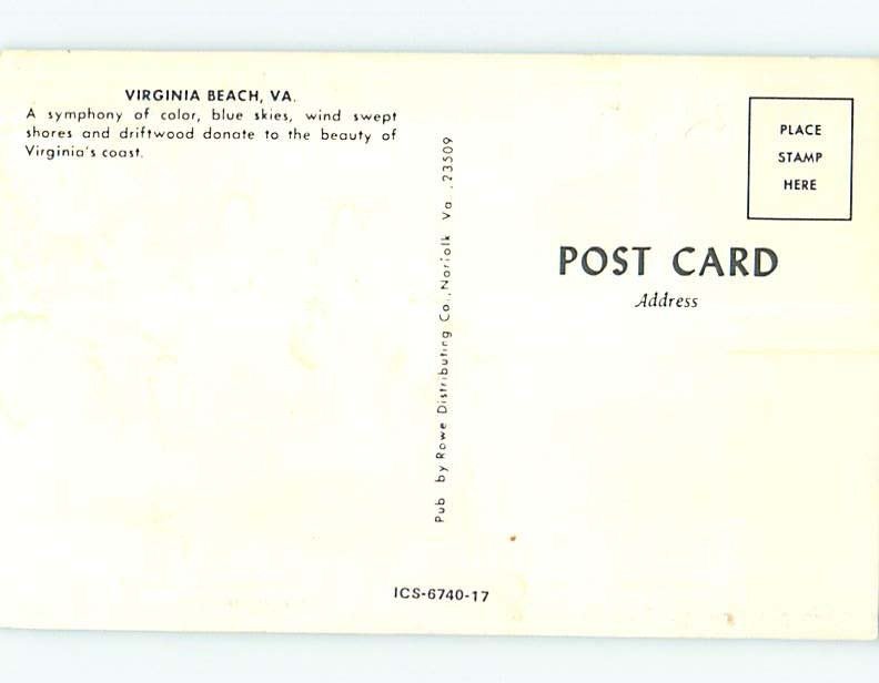 Pre-1980 BEACH SCENE Virginia Beach Virginia VA AE9244