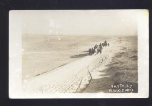 RPPC 4 HORSE TEAM DRAWN WAGON PHOTO BY W.W. KIDWELL REAL PHOTO POSTCARD