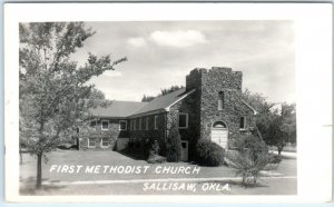 RPPC  SALLISAW, Oklahoma  OK   FIRST METHODIST CHURCH   1952  Postcard