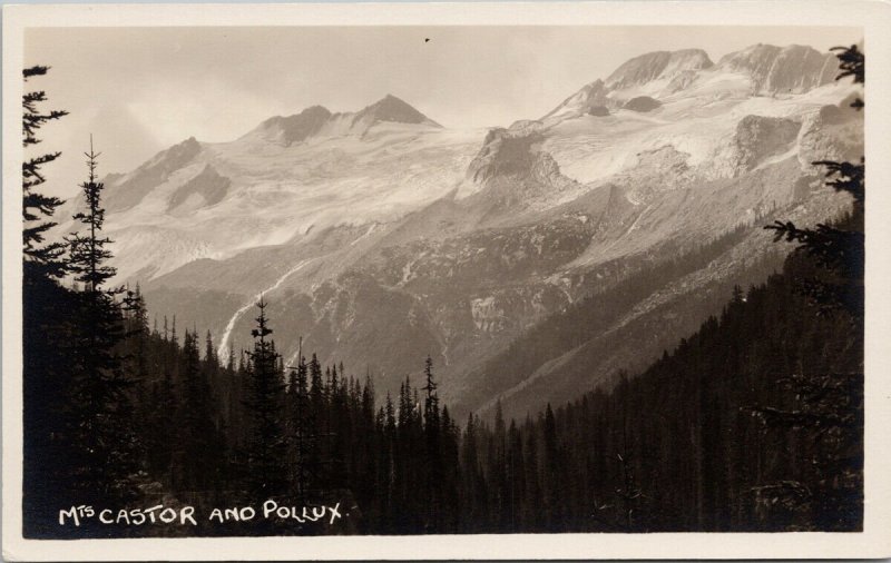 Castor and Pollux Mountains The Alps Europe Unused RPPC Postcard F12