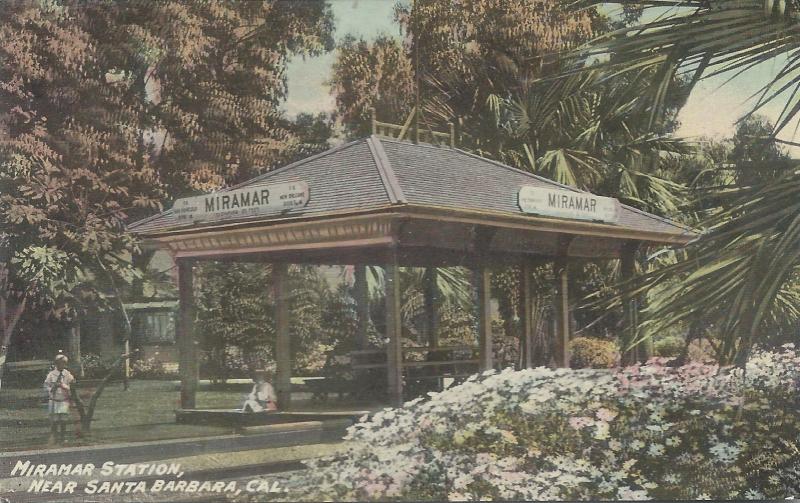 Miramar Train Station, Near Santa Barbara, California, Early Postcard, unused