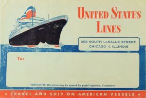 1940's-50's United States Lines Luggage Label Original E19