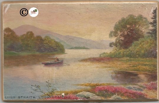 Row Boat in River Running In Front of Mountain Luss Straits Loch Lomond 1/4 Inch