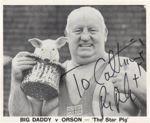 Big Daddy Star Pig Wrestling Legend 10x8 Large Hand Signed Photo