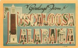 Alabama Tuscaloosa Large letters multi View Rosenfeld Dexter Postcard 22-4009