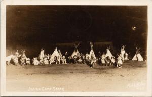 Indian Camp Scene WA Native American Indigenous Ellis #460 RPPC Postcard E46