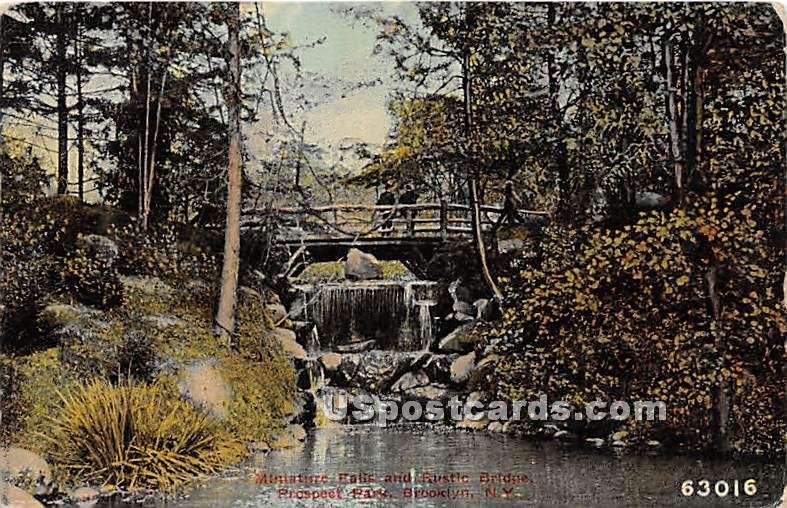 Minature Falls, Rustic Bridge, Prospect Park - Brooklyn, New York NY  