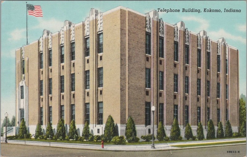 Postcard Telephone Building Kokomo Indiana IN