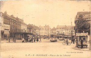 br107441 place de la liberte roubaix  france bike cycle tram tramway