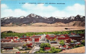 Livingston Montana MT, Absaroka Mountains, North Gateway, Railroad, Postcard