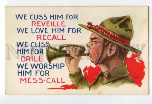 491793 WWI US Army Humor Wall army alarm clock Vintage postcard