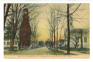 MA - Shelburne Falls. Main Street showing Baptist & Congregational Church