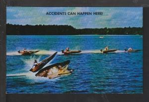 Accidents Can Happen Here,Exaggerated Fish Postcard 