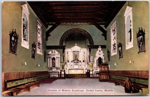 Interior of Mission Guadalupe Ciudad Juarez Mexico Parish Church Postcard