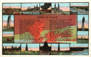 Down in Texas We're Down Here in Old Texas Saying Quote, Vintage Postcard