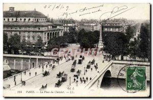 Paris Old Postcard Place du Chatelet