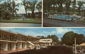 Bucksport Maine ME Motel Fountain Swimming Pool Vintage Postcard