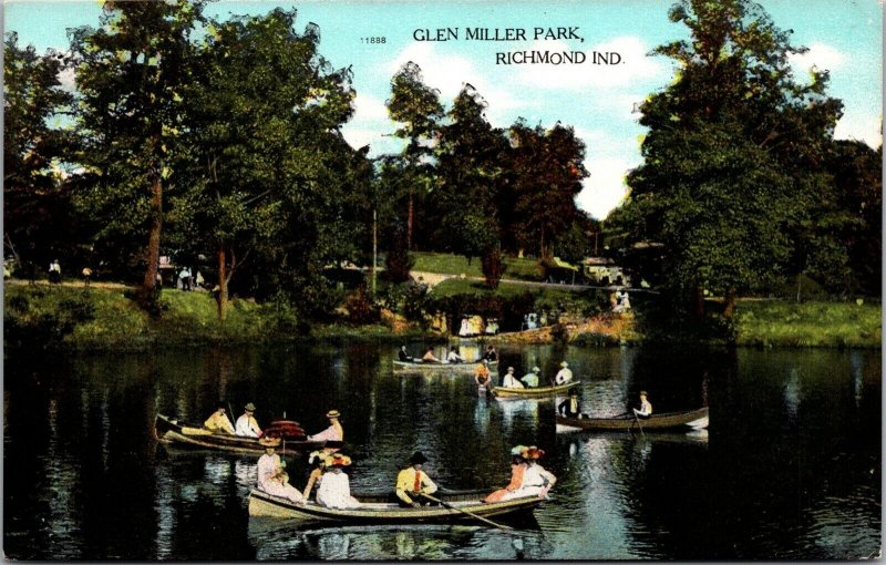 Postcard Boating at Glen Miller Park in Richmond, Indiana~138129