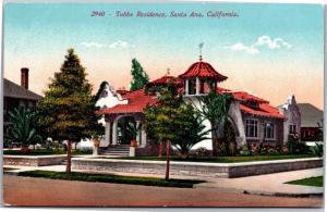 Tubbs Residence, Santa Ana California Vintage Postcard I03