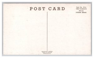 Postcard 1950 PLYMOUTH DeLuxe 2-Door Sedan Dealer Advertising Card