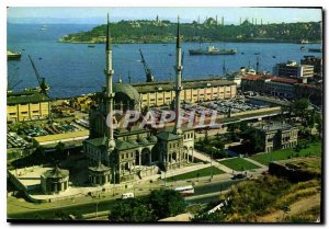 Istanbul Modern Postcard the mosque Nusretiye the port and the tip of the Serail