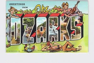 BIG LARGE LETTER VINTAGE POSTCARD GREETINGS FROM MISSOURI OZARKS #3