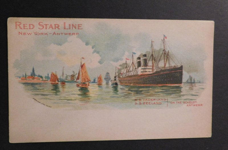 Mint Ship Postcard Red Star Line S.S. Vaderland S.S. Zeeland