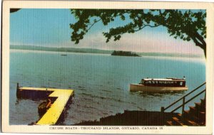 Cruise Boat at Thousand Islands, Ontario Canada Vintage Postcard T37