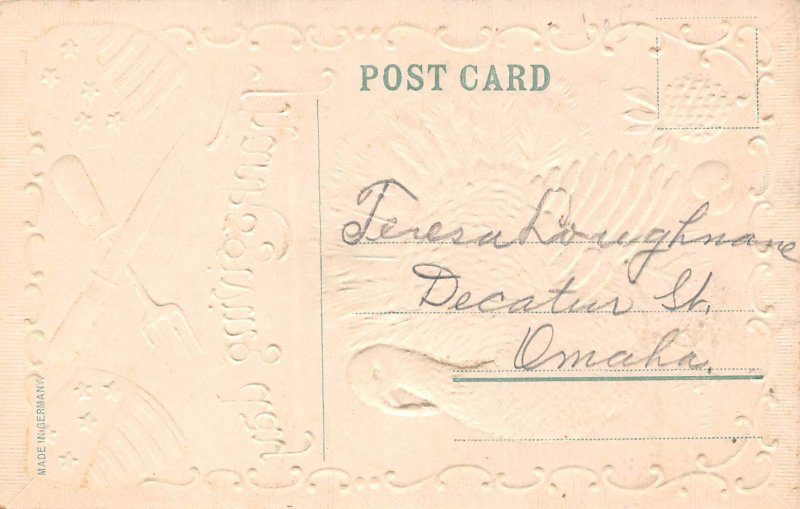 Thanksgiving Day, Turkey & American Flags, AA374-27