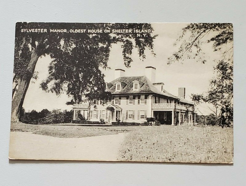 Vintage Postcard Sylvester Manor Shelter Island NY Black & White