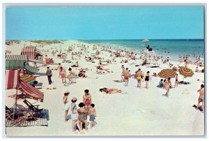 c1960's Pensacola Beach Swimming Surf Sun Bathing Florida FL Vintage Postcard