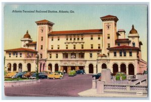 Atlanta Georgia Postcard Atlanta Terminal Railroad Station Exterior View c1940