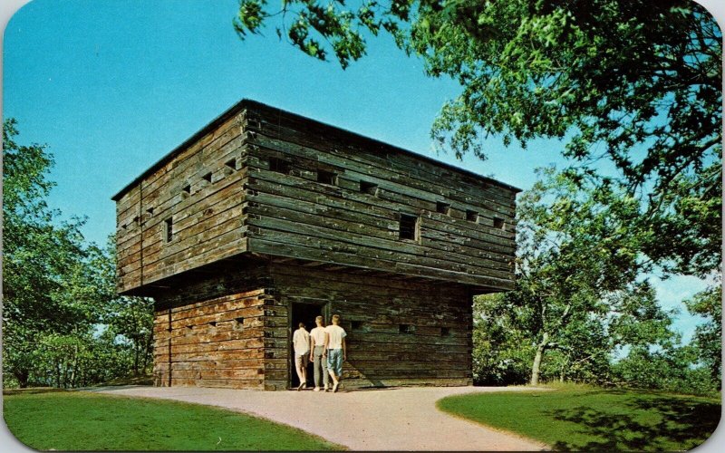 Historic Replica Early Fort Men Visiting Muskegon State Park Postcard Unused UNP 