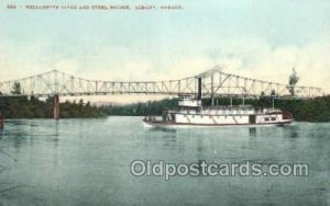 Willamette River And Bridge Ferry Boat, Ferries, Ship Albany, Oregon, USA Unu...