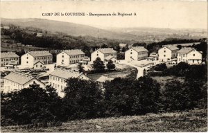 CPA Militaire Camp de La COURTINE - Baraquements du Régiment A (90016)