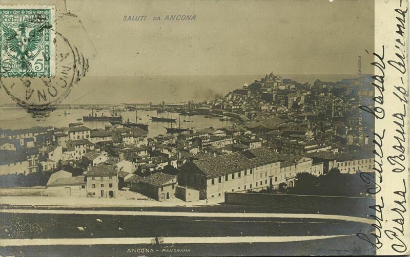 italy, ANCONA, Panorama (1905) RPPC Postcard