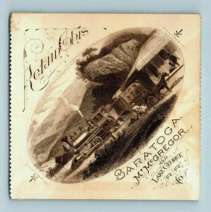 1882 Engraved Ticket Stub Saratoga Mt McGregor Lake George Railroad R.R. P156