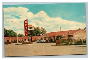 Vintage 1960's Advertising Postcard Sunset Motel Highway 87 Clayton New Mexico