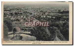 Old Postcard Wiesbaden Gesamtansicht vam Nerobert General view of Mount Nero ...