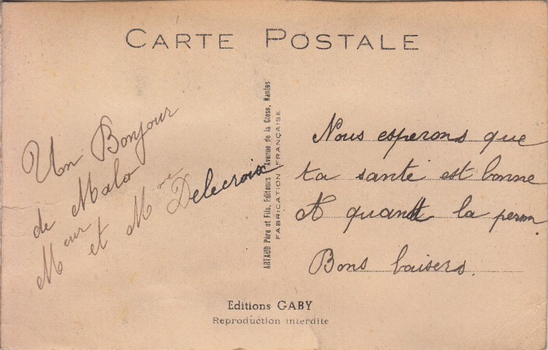 Comic camping tent France Malo les Bains leporello fold out multi views postcard