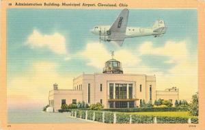 Administration Bldg Municipal Airport Cleveland Ohio 1949 Postcard Teich 4941