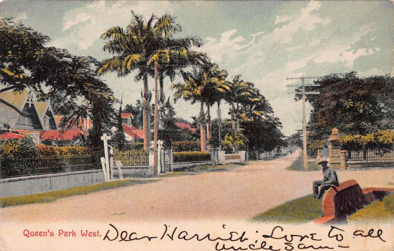 Queen's Park west, Trinidad, Early Postcard, Used in 1911