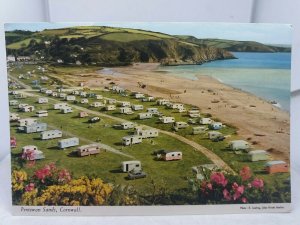 Vintage Postcard Caravan and Camping Site Pentewan Sands Cornwall 1960s