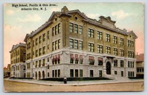 Atlantic City NJ~High School~Pacific & Ohio Avenue~Teacher on Corner~c1908