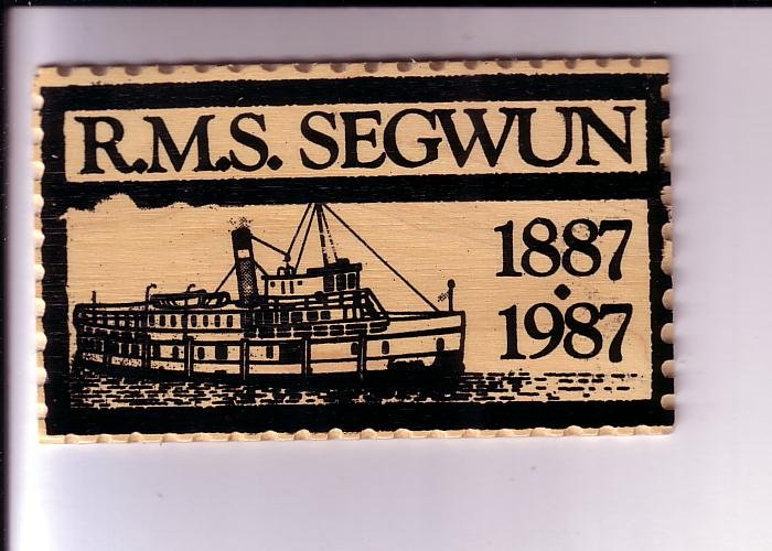 RMS Segwun 1887-1987 Steamship, Gravenhurst, Ontario, Vintage Wooden Postcard